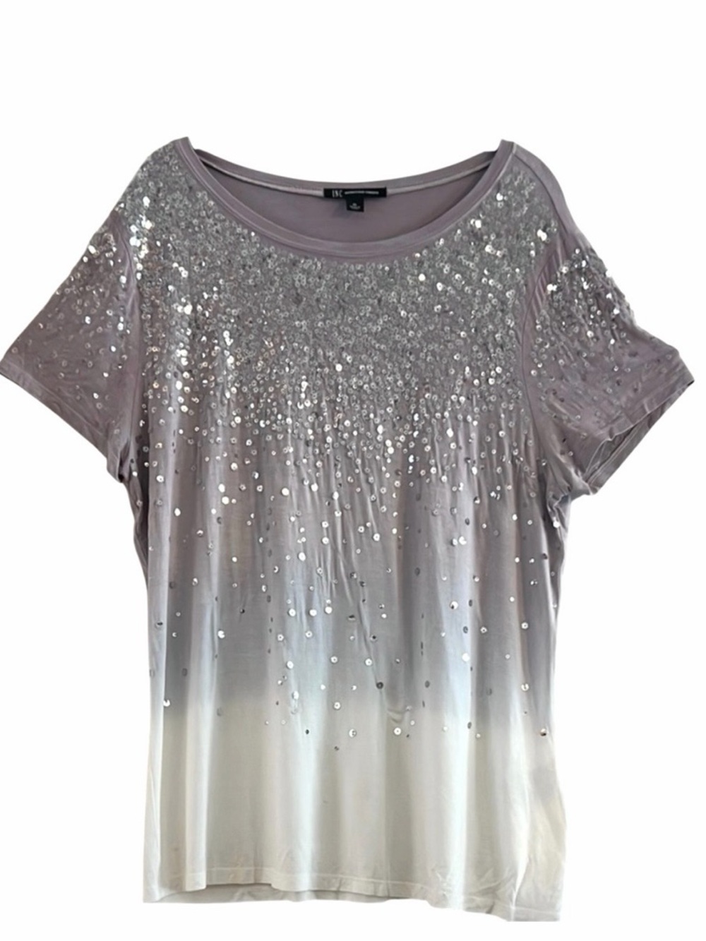 INC International Concepts Grey Ombre Sequin Shimmer Short Sleeve Top
Size XL - Picture 1 of 10